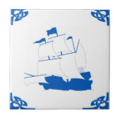 Blue Dutch Ship Fliese (Vorderseite)