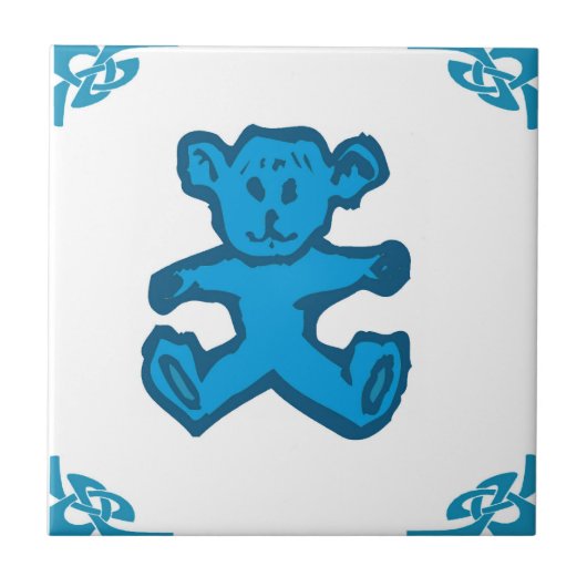 Blue Dutch Teddy Bear Fliese (Vorderseite)
