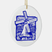 Blue Dutch Windmill Keramik Ornament (Rechts)