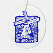 Blue Dutch Windmill Keramik Ornament (Links)