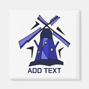 Blue Dutch Windmill Magnet
