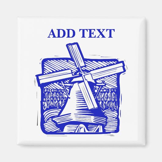 Blue Dutch Windmill Magnet (Vorne)