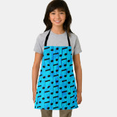 Blue Dyed Musical Notes, Kids Full Print Schürze (Insitu)