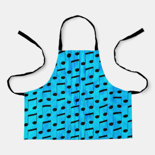 Blue Dyed Musical Notes, Kids Full Print Schürze