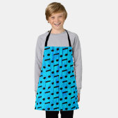 Blue Dyed Musical Notes, Kids Full Print Schürze (Getragen)