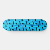 Blue Dyed Musical Notes, Skateboard (Horizontal)