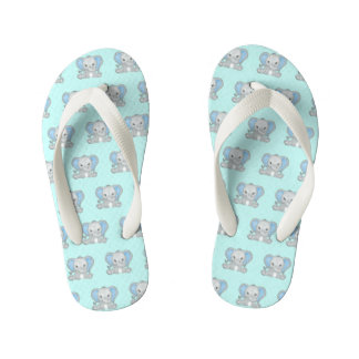 Blue Eared Niedlich Baby Elephant Kid's Flip Flops Kinderbadesandalen