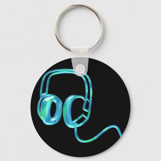 Blue Earphones Schlüsselanhänger (Vorderseite)