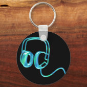 Blue Earphones Schlüsselanhänger (Vorderseite)