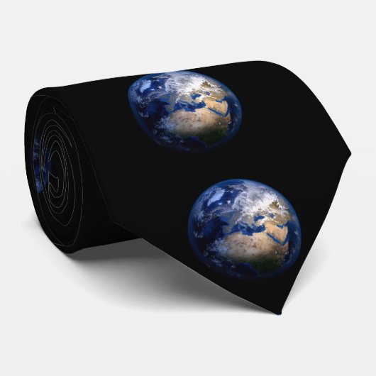 Blue Earth From Space Inspiration Globe World Krawatte (Gerollt)