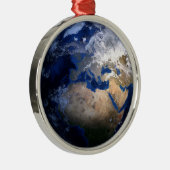 Blue Earth From Space Inspiration Globe World Ornament Aus Metall (Rechts)