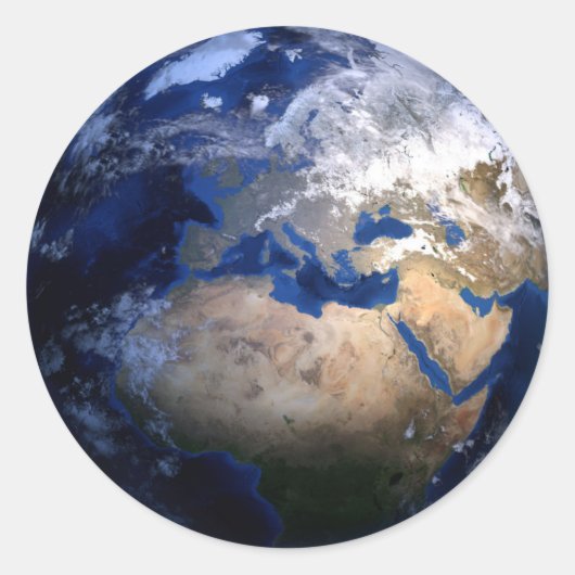 Blue Earth From Space Inspiration Globe World Runder Aufkleber (Vorderseite)