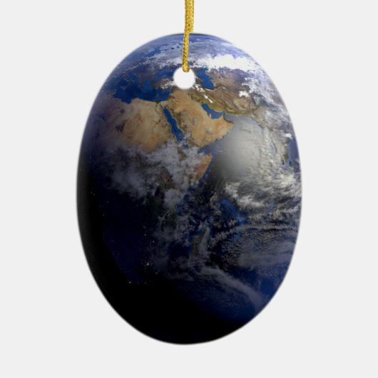 Blue Earth From Space Inspiration Keramik Ornament (Vorne)