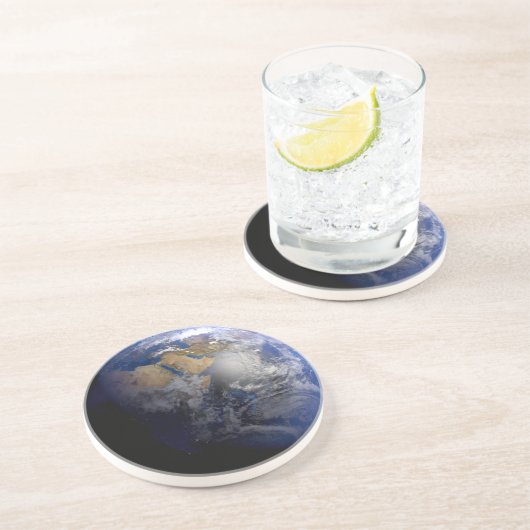 Blue Earth From Space Inspiration Sandstein Untersetzer (Seite)