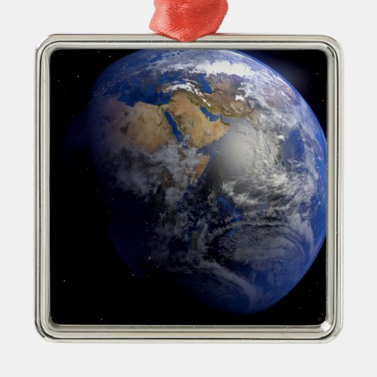 Blue Earth From Space Inspiration Silbernes Ornament (Vorne)