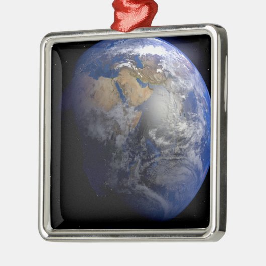 Blue Earth From Space Inspiration Silbernes Ornament (Links)