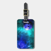 Blue Earth Moon Space Gepäckanhänger (Vorderseite vertikal)