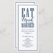 Blue Eat Drink und Verheiratet Hochzeit Programm (Vorne/Hinten)