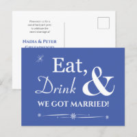 Blue Eat Drink Wir Got Verheiratet Retro Elopement