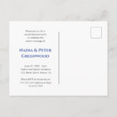 Blue Eat Drink Wir Got Verheiratet Retro Elopement Postkarte (Rückseite)