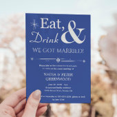 Blue Eat Drink Wir Got Verheiratetes Elopement Par Einladung