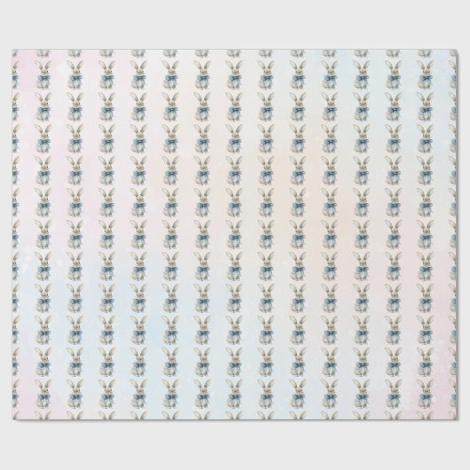 Blue Eater Bunny Geschenkpapier (Flach)