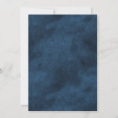Blue Ecru Gold Monogram Modern Wedding Einladung (Rückseite)