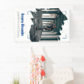 Blue Edgy Abstrakt Brushstroke Foto Abschluss Banner (Insitu)