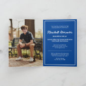 Blue Edgy Abstrakt Torn Foto Abschluss Einladung (Innenseite)