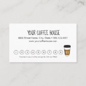 Blue Editable Coffee Briefmarke Treuekarte (Rückseite)