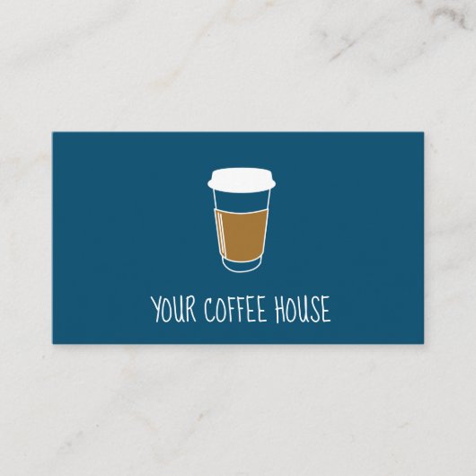Blue Editable Coffee Briefmarke Treuekarte (Vorderseite)