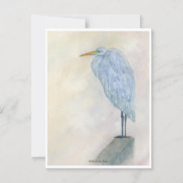 Blue Egret Watercolor Postkarte