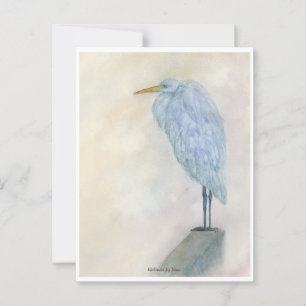 Blue Egret Watercolor Postkarte