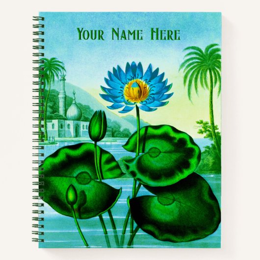 Blue Egyptian Water Lily / Lotus Journal Notizblock (Vorderseite)