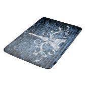 Blue Eiffel Towel Grunge Bath Mat Badematte (Schrägansicht)