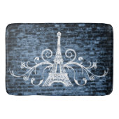 Blue Eiffel Towel Grunge Bath Mat Badematte (Vorderseite)