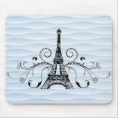Blue Eiffel Tower Blüh Mouse Pad Mousepad (Vorne)