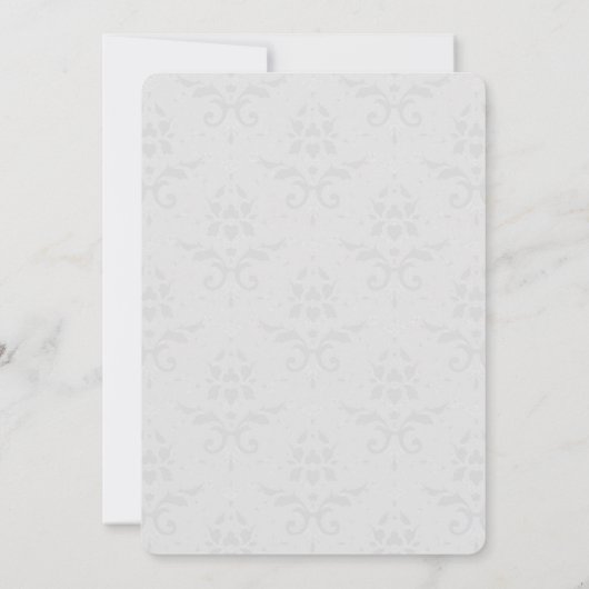 Blue Eiffel Tower Damask Einladung zur Hochzeit (Rückseite)