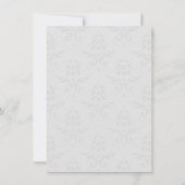 Blue Eiffel Tower Damask Hochzeitsessen Probe Einladung (Rückseite)