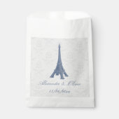 Blue Eiffel Tower Damask Wedding Favor Bags Geschenktütchen (Vorderseite)