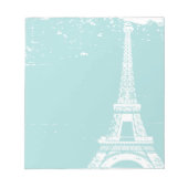 Blue Eiffel Tower Editor Notizblock (Vorderseite)