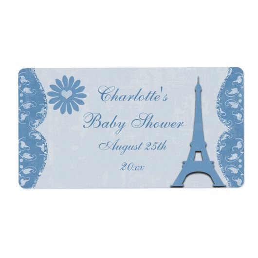 Blue Eiffel Tower Flaschenmarken (Vorne)