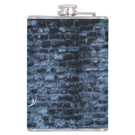 Blue Eiffel Tower Grunge Flask Flachmann (Rückseite)