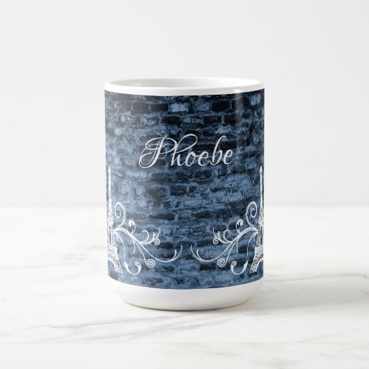 Blue Eiffel Tower Grunge Kaffee Tasse (Mittel)