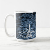 Blue Eiffel Tower Grunge Kaffee Tasse (Links)