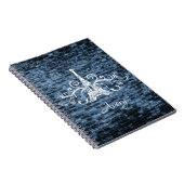 Blue Eiffel Tower Grunge Notebook Notizblock (Rechte Seite)
