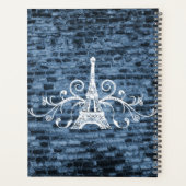 Blue Eiffel Tower Grunge Planner Planer (Rückseite)