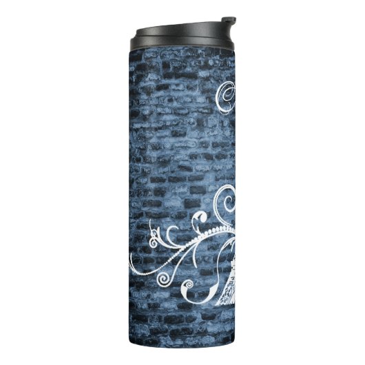 Blue Eiffel Tower Grunge Thermal Tumbler Thermosbecher (Nach links gedreht)