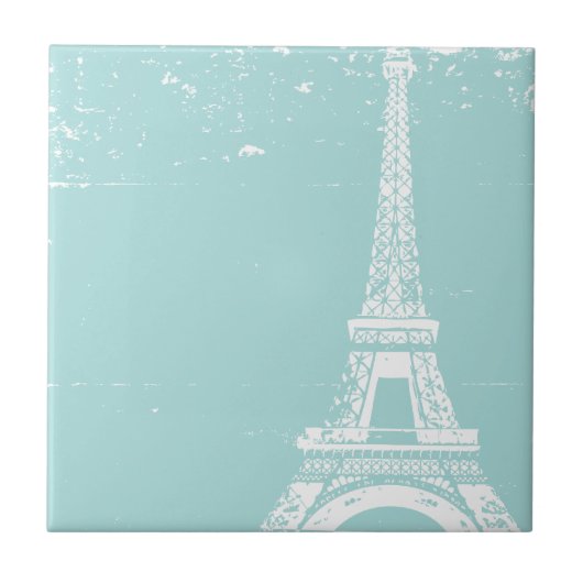 Blue Eiffel Tower Keramik Tiles Fliese (Vorderseite)