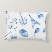 Blue Eiffel Tower Paris Dekokissen (Rückseite)